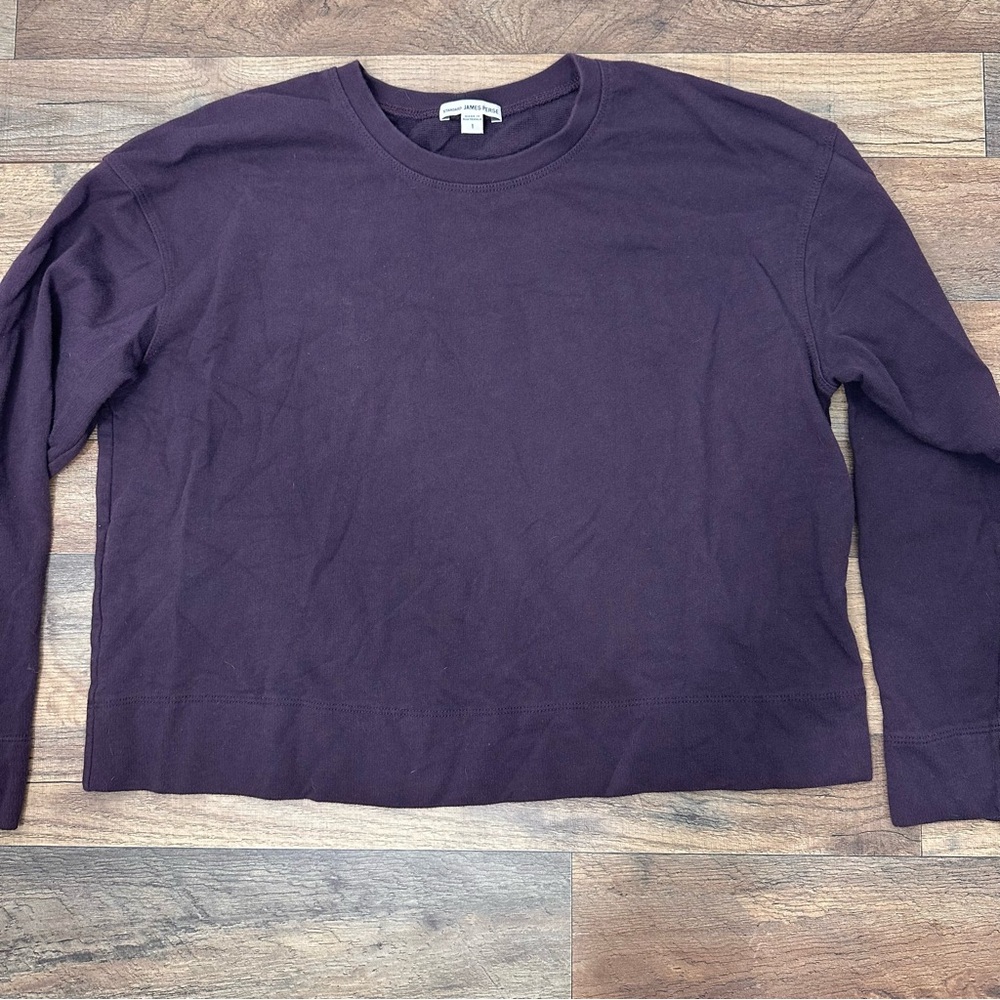 James Perse Eggplant Purple Crew Neck Sweater size 1 or Small